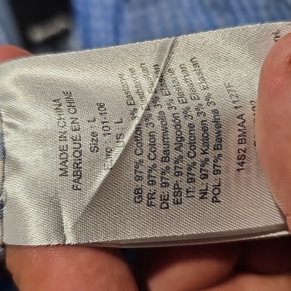 Bench large blue and white striped long sleeve button down shirt - Picture 6 of 6